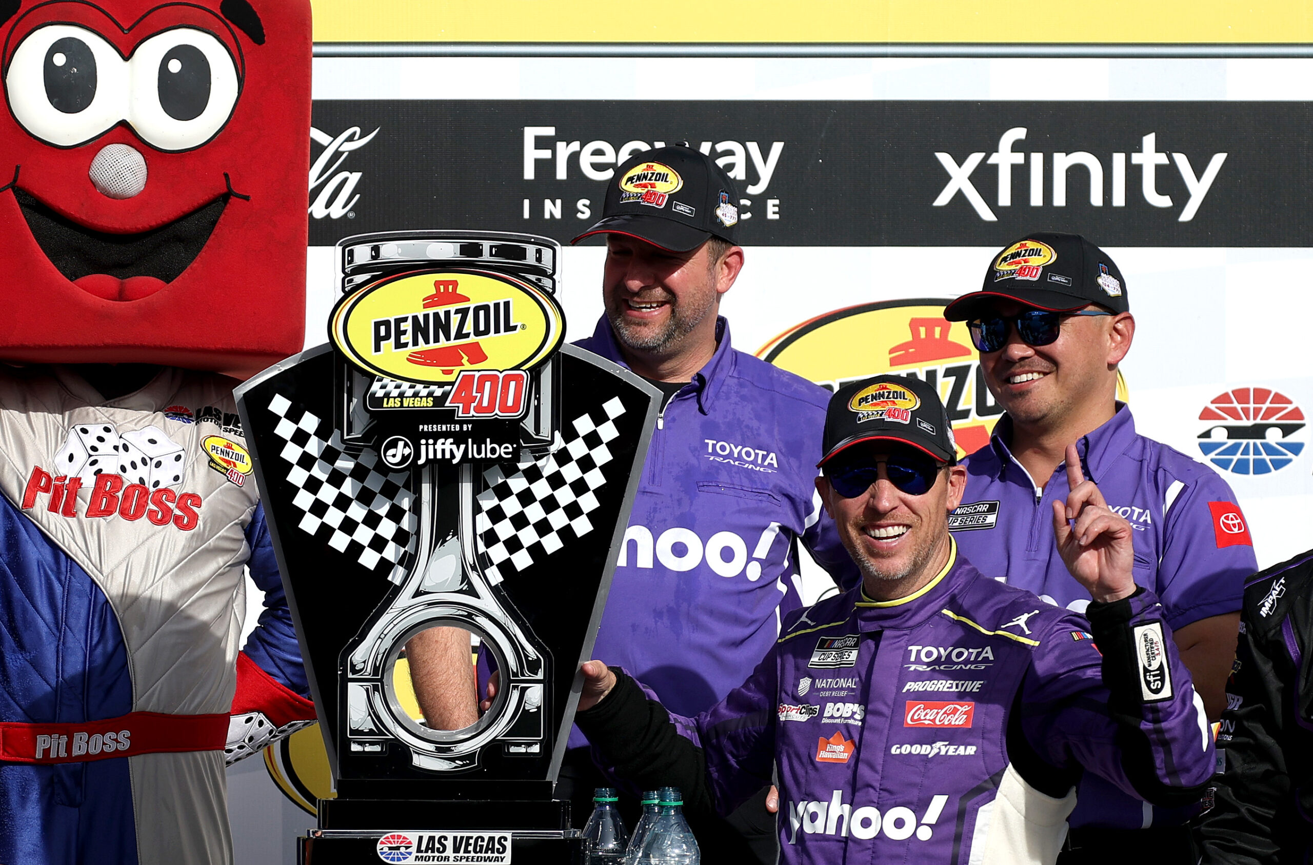 RECAP: Denny Hamlin Overcomes a Penalty for a NASCAR Cup Series Win at Las Vegas
